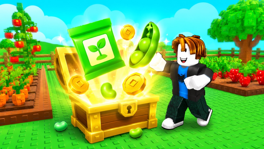 Grow a Garden 2 codes rewards image with seed packs, reward crates, and Roblox farming items
